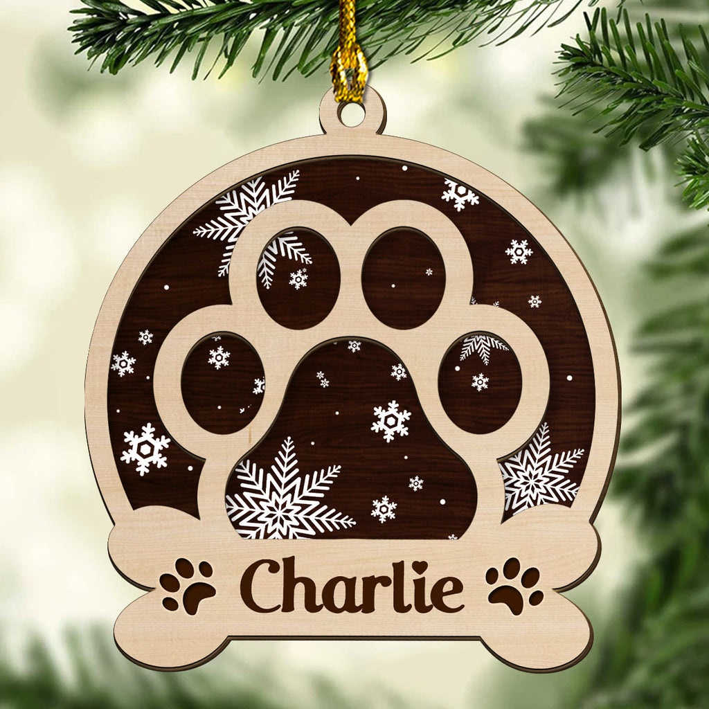 Custom Christmas Decor Home Birthday Gifts For Dog Lovers, Dog Dad And Mom • Dog Name Christmas - Personalized 2-layered Wood Ornament