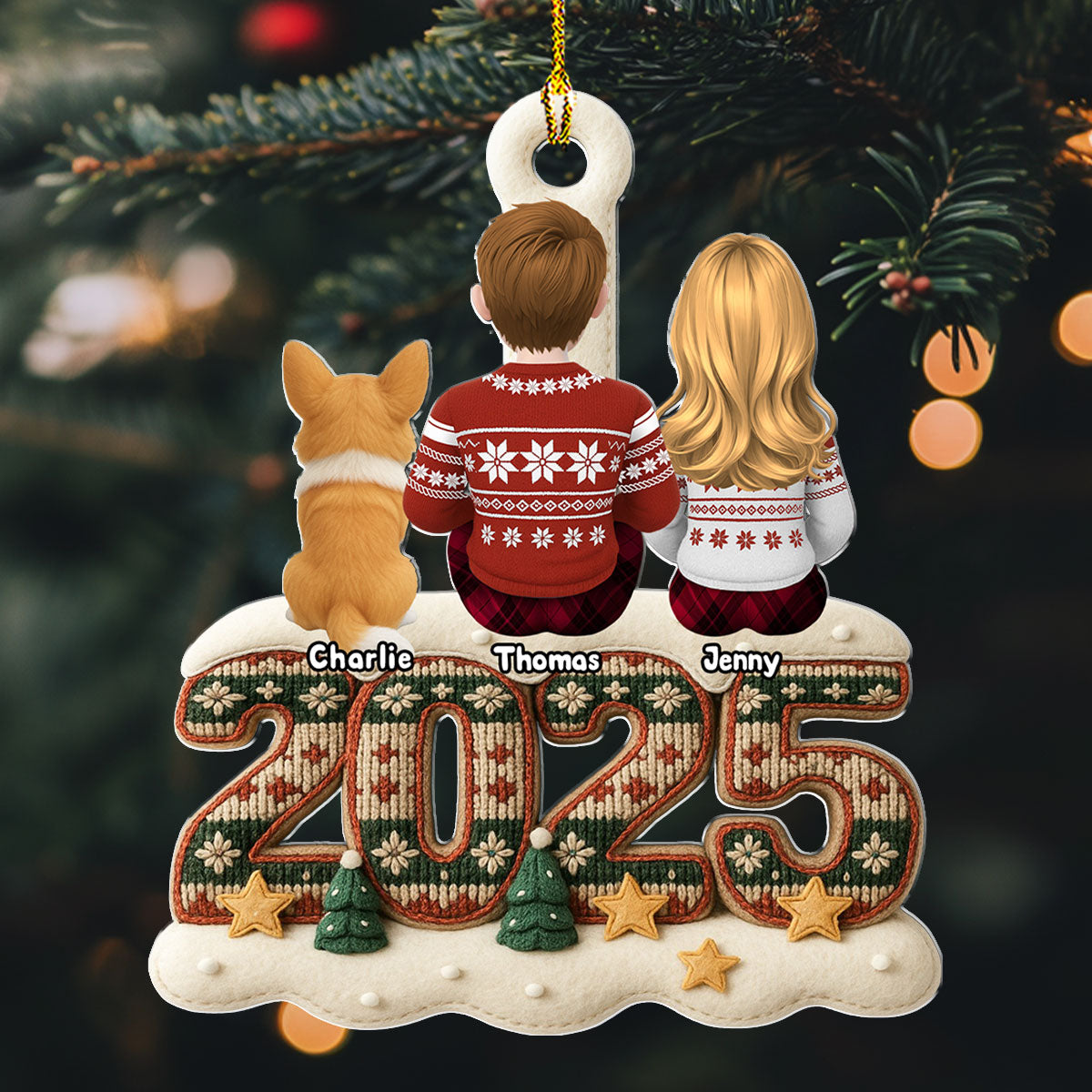 Custom Christmas Decor Home Birthday Gifts For Dog Lovers • Merry Christmas And Happy New Year - Personalized Acrylic Ornament