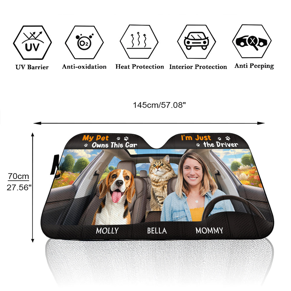 My Pets Owns This Car Photo - Personalized Car Sunshade