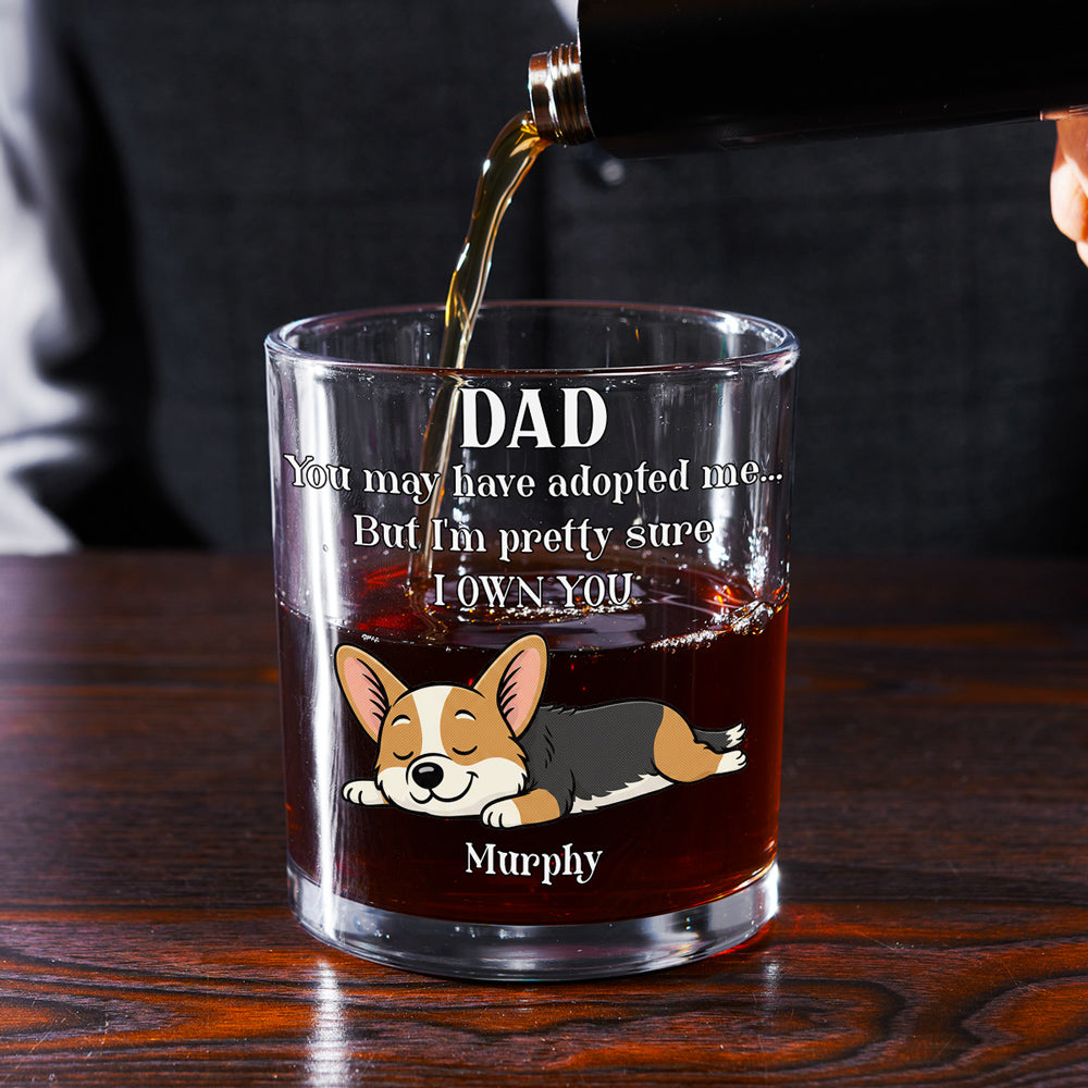 May Have Adopted Retro Sleeping Dog - Personalized Whiskey Glass