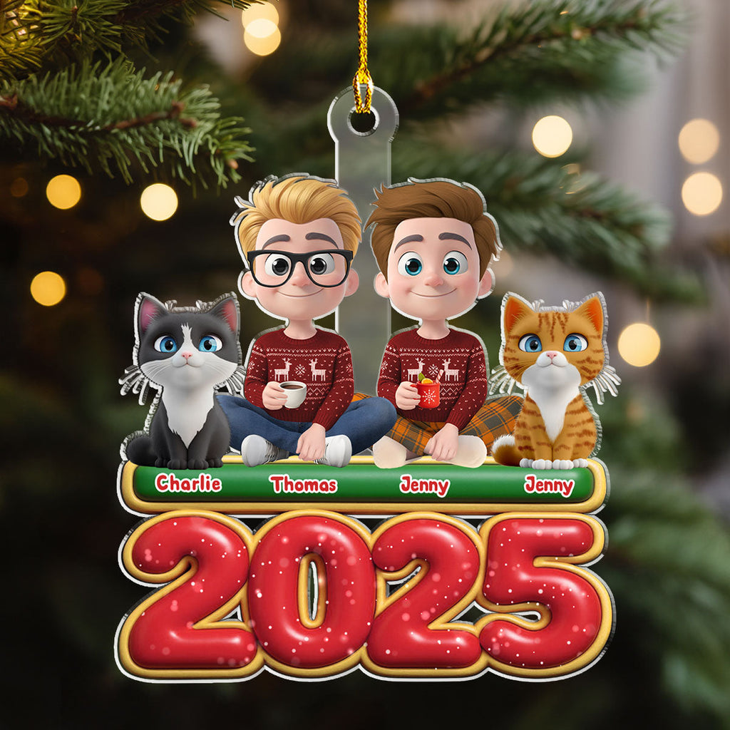 Custom Christmas Decor Home Birthday Gifts For Cat Lovers • We And Our Cat Version 2 - Personalized Acrylic Ornament
