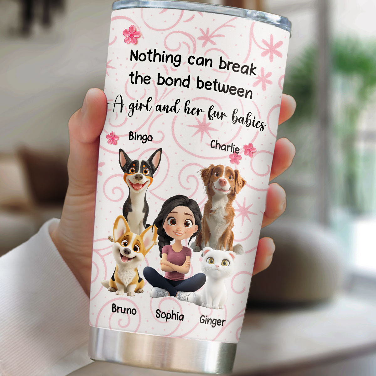 Custom Christmas Birthday Gifts For Pet Lovers • Girls Are In Love With Fur Babies - Personalized Tumbler