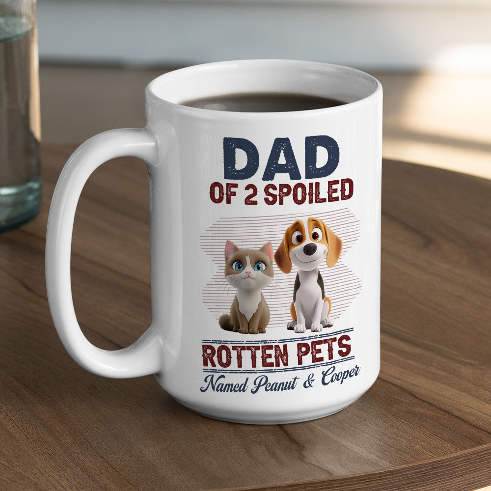 Custom Father's day Birthday Gifts For Pet Dad, Pet Lovers • New Rotten Pet Chibi - Personalized Coffee Mug