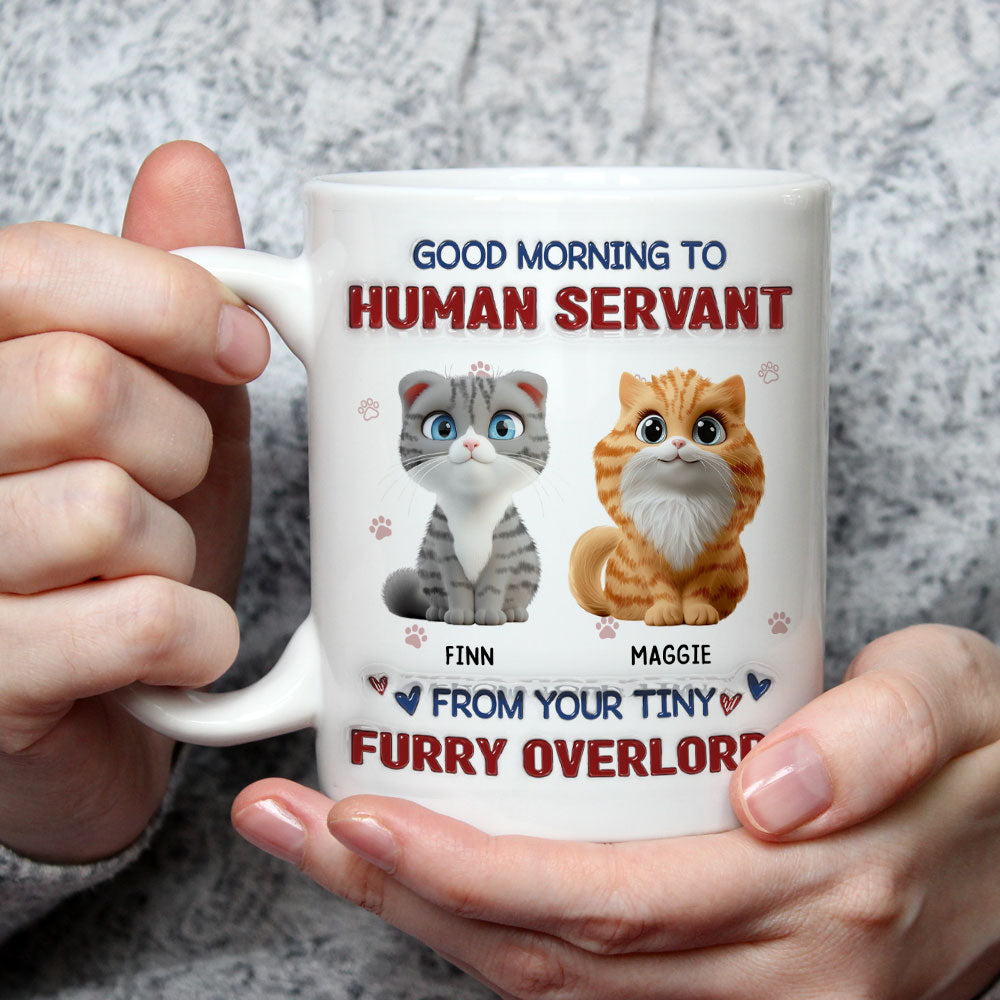 Custom Christmas Birthday Gifts For Cat Lovers • From Your Tiny Furry Overlords - Personalized 3D Inflated Effect Mug