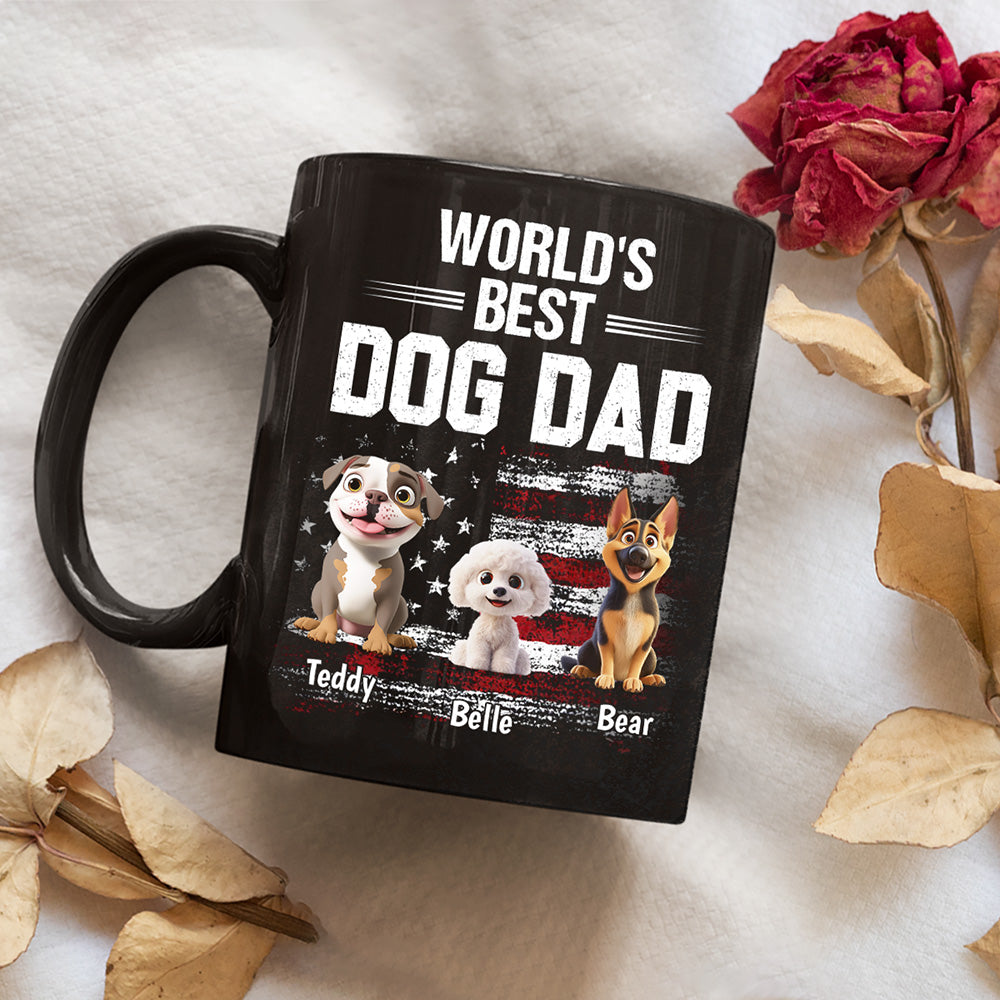 Custom Father's day Birthday Gifts For Dog Dad, Dog Lovers • World Best Dog Dad - Personalized Coffee Mug