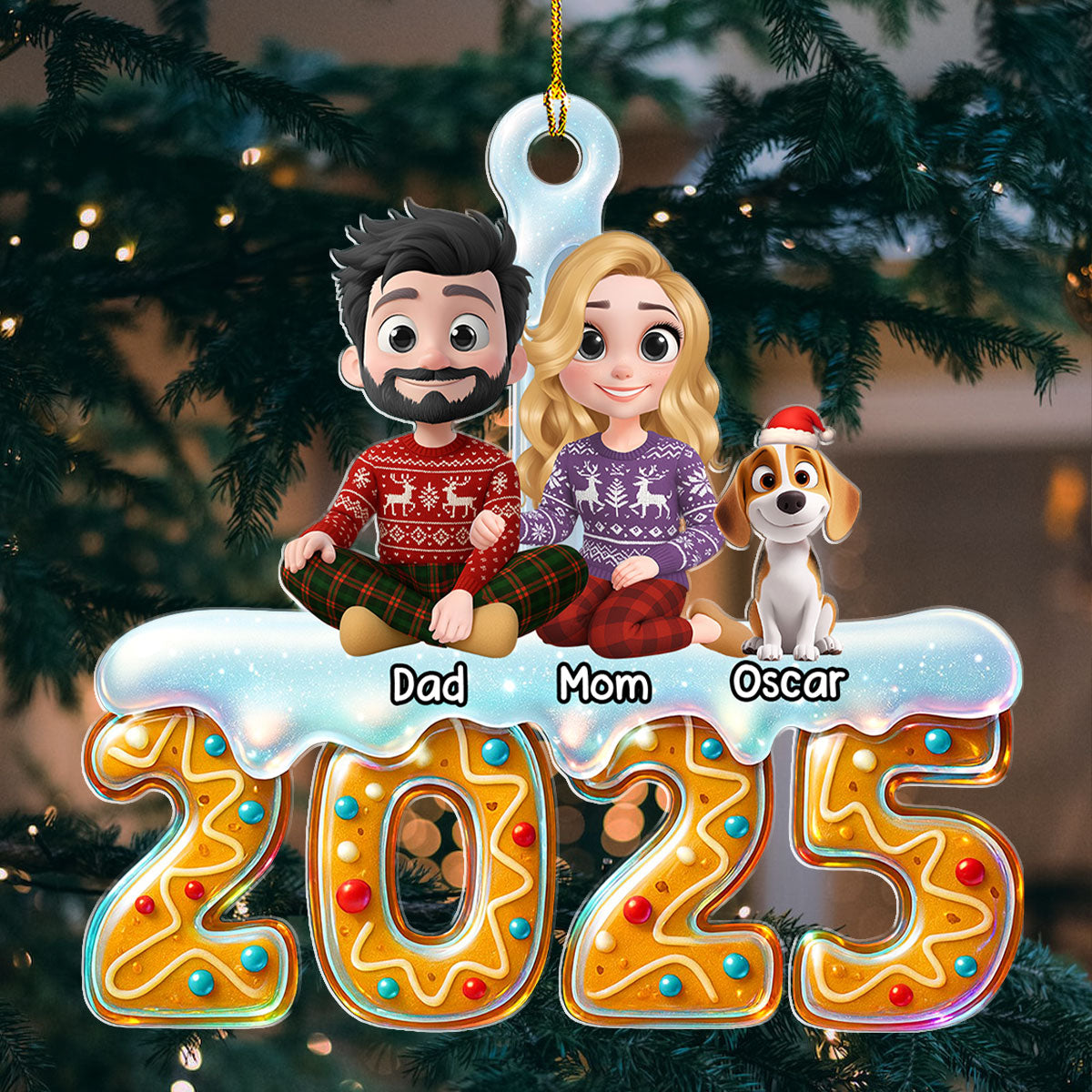 Custom Christmas Decor Home Birthday Gifts For Dog Lovers • 2025 Family Reunion - Personalized Acrylic Ornament