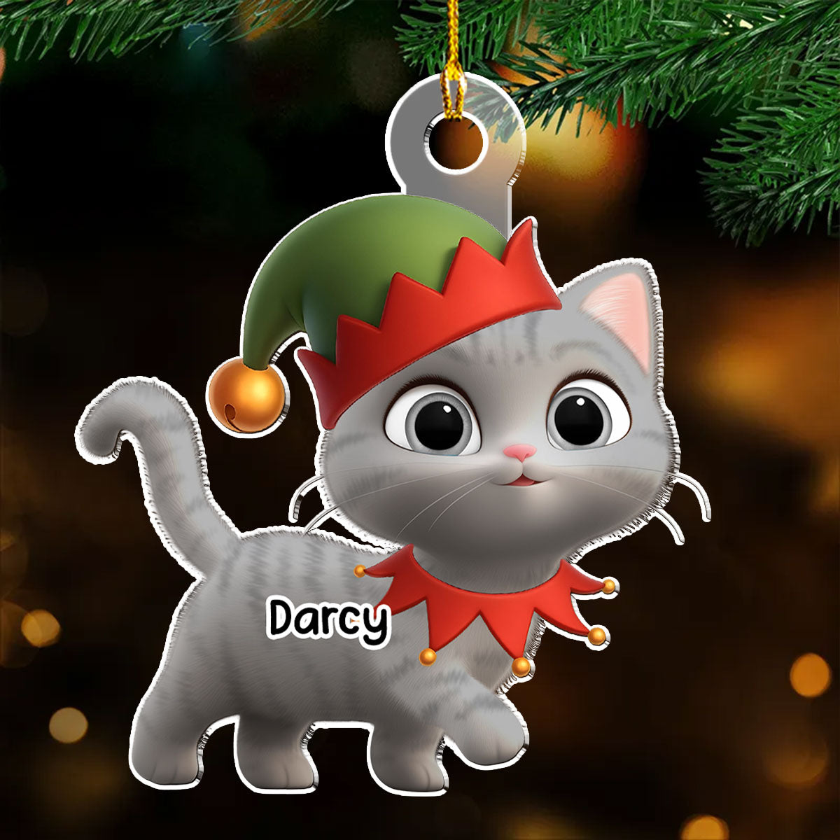 Custom Christmas Decor Home Birthday Gifts For Cat Lovers • Walking Cat - Personalized Acrylic Ornament