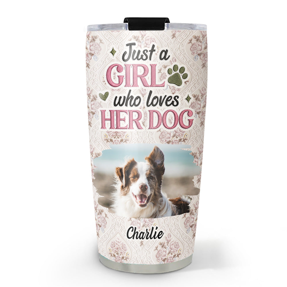 Custom Photo Mother's day Birthday Gifts For Dog Mom, Dog Lovers • Letter To You Photo - Personalized 3D Effect Tumbler