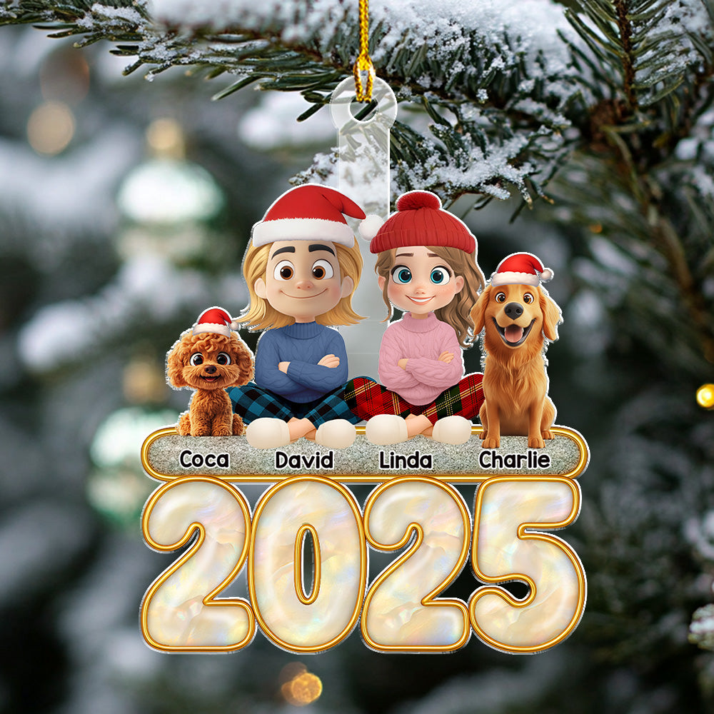 Custom Christmas Decor Home Birthday Gifts For Dog Lovers • This Is Us And The Dog - Personalized Acrylic Ornament