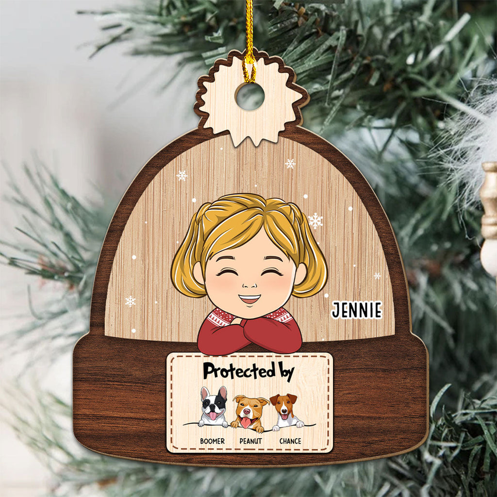Protected By - Personalized Wood Ornament