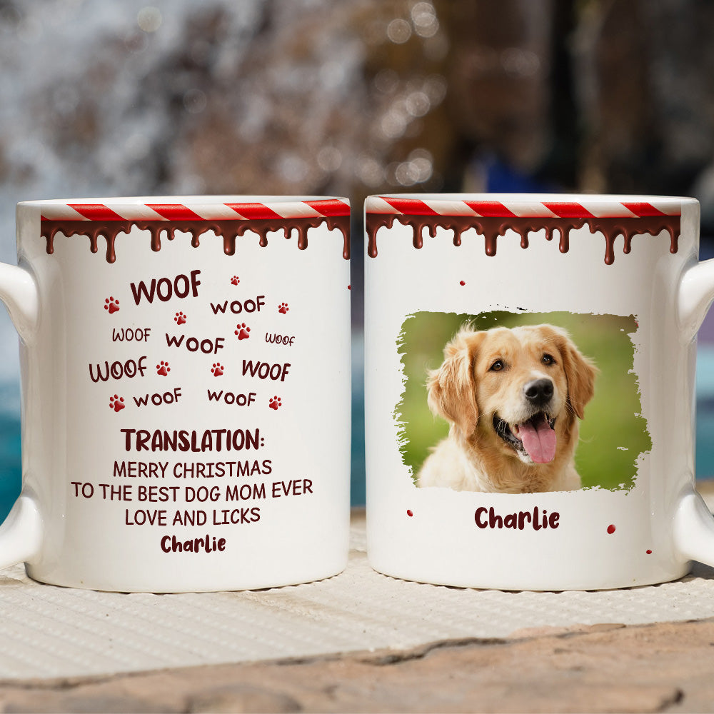 Custom Photo Christmas Birthday Gifts For Dog Lovers • Licks To You Photo - Personalized Coffee Mug