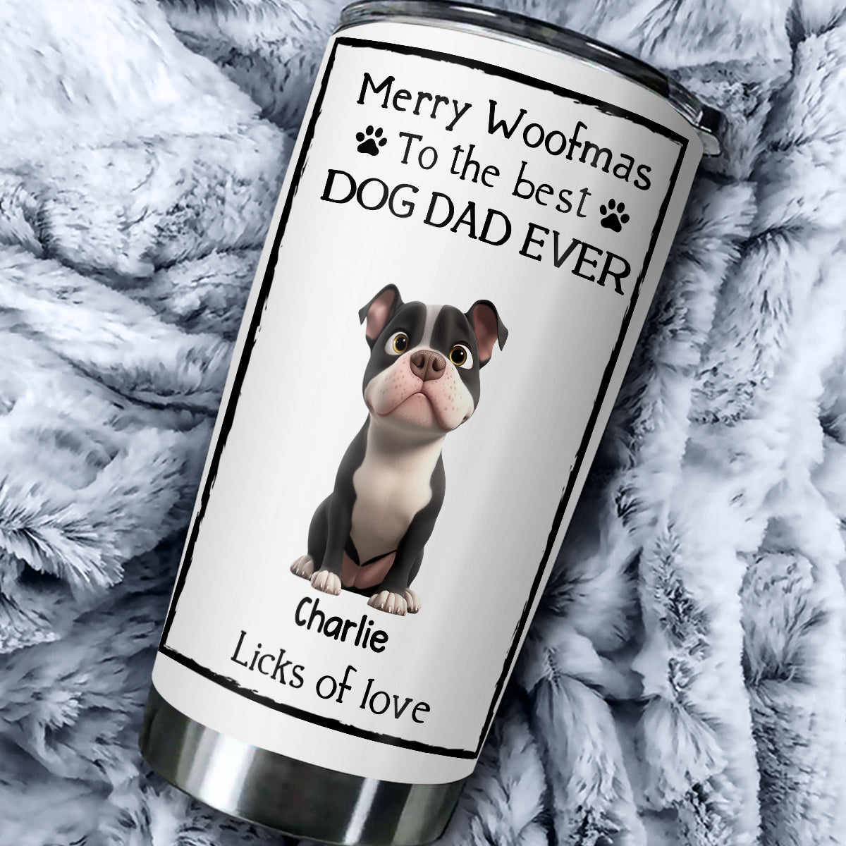Custom Christmas Birthday Gifts For Dog Dad, Dog Lovers • Licks Of Love - Personalized Tumbler