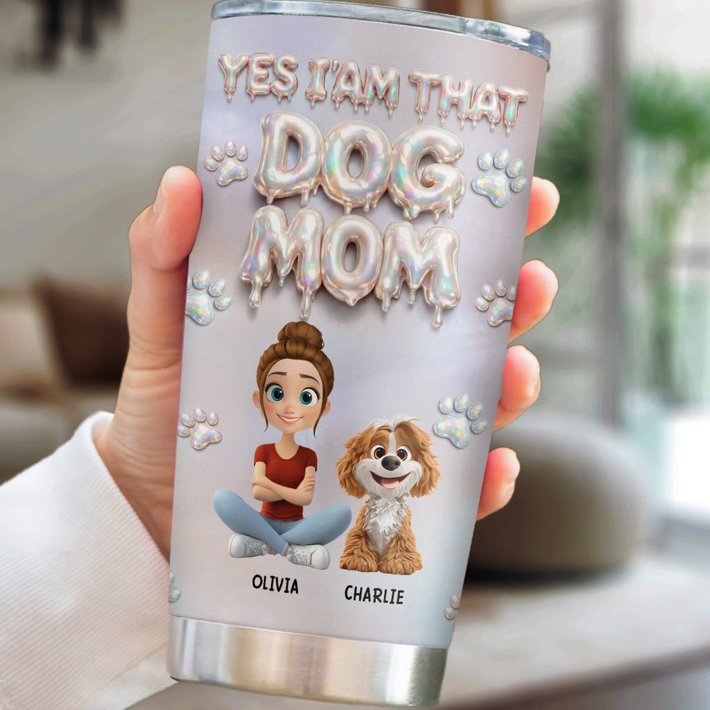 Custom Christmas Birthday Gifts For Dog Mom, Dog Lovers • Melting Into You - Personalized 3D Effect Tumbler