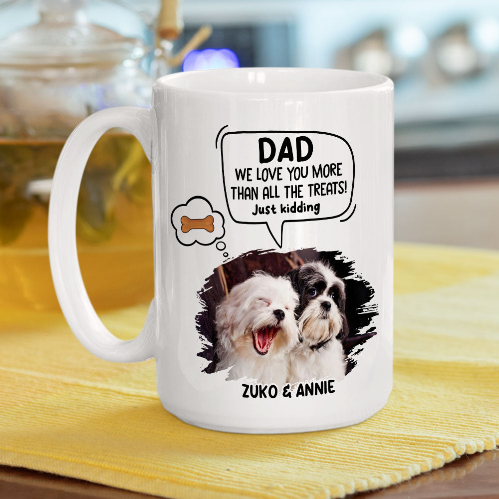 Custom Photo Christmas Birthday Gifts For Dog Lovers • Just Kidding Cartoon Photo - Personalized Coffee Mug