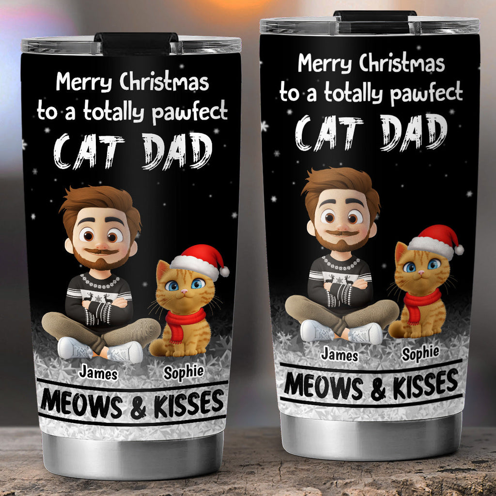 Custom Christmas Birthday Gifts For Cat Lovers • Meow And Kiss Are All You Need - Personalized Tumbler