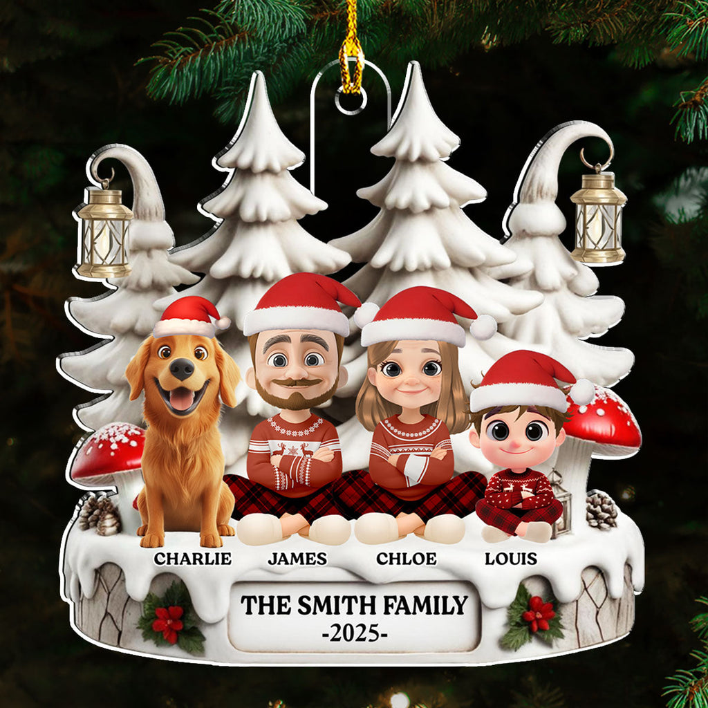 Custom Christmas Decor Home Birthday Gifts For Dog Lovers • Family With One We Love - Personalized Acrylic Ornament
