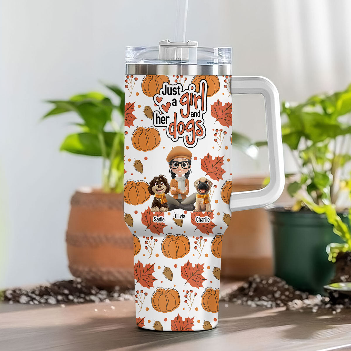 Custom Christmas Birthday Gifts For Dog Mom, Dog Lovers • Falling For You - Personalized Tumbler