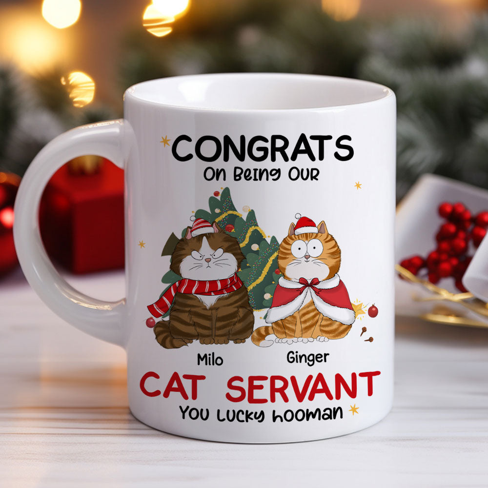 Custom Mother's day Birthday Gifts For Cat Mom, Cat Lovers • Lucky Hooman - Personalized Coffee Mug