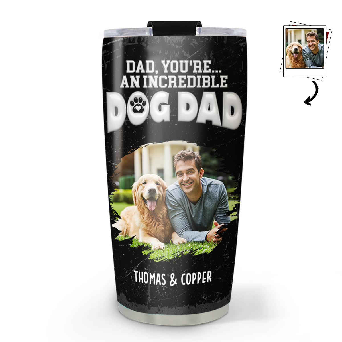 Custom Photo Father's day Birthday Gifts For Dog Dad, Dog Lovers • You Are An Awesome Dog Dad Ver 2 Photo - Personalized Tumbler