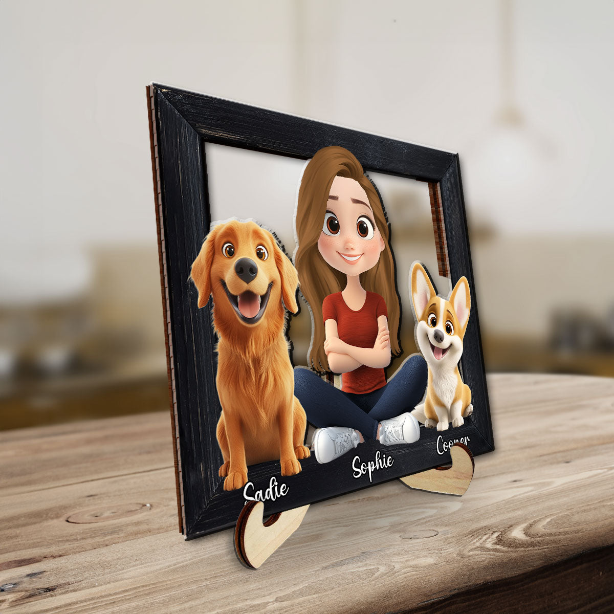 Cute Dog Mum - Personalized Wooden Plaque