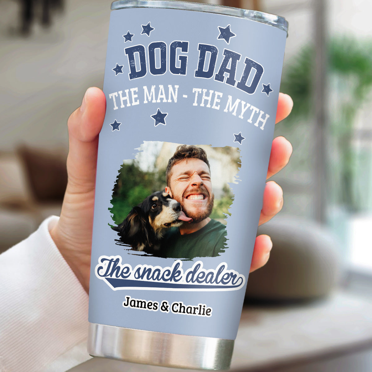 Custom Photo Christmas Birthday Gifts For Dog Dad, Dog Lovers • In The Era Of Parenting Photo - Personalized Tumbler