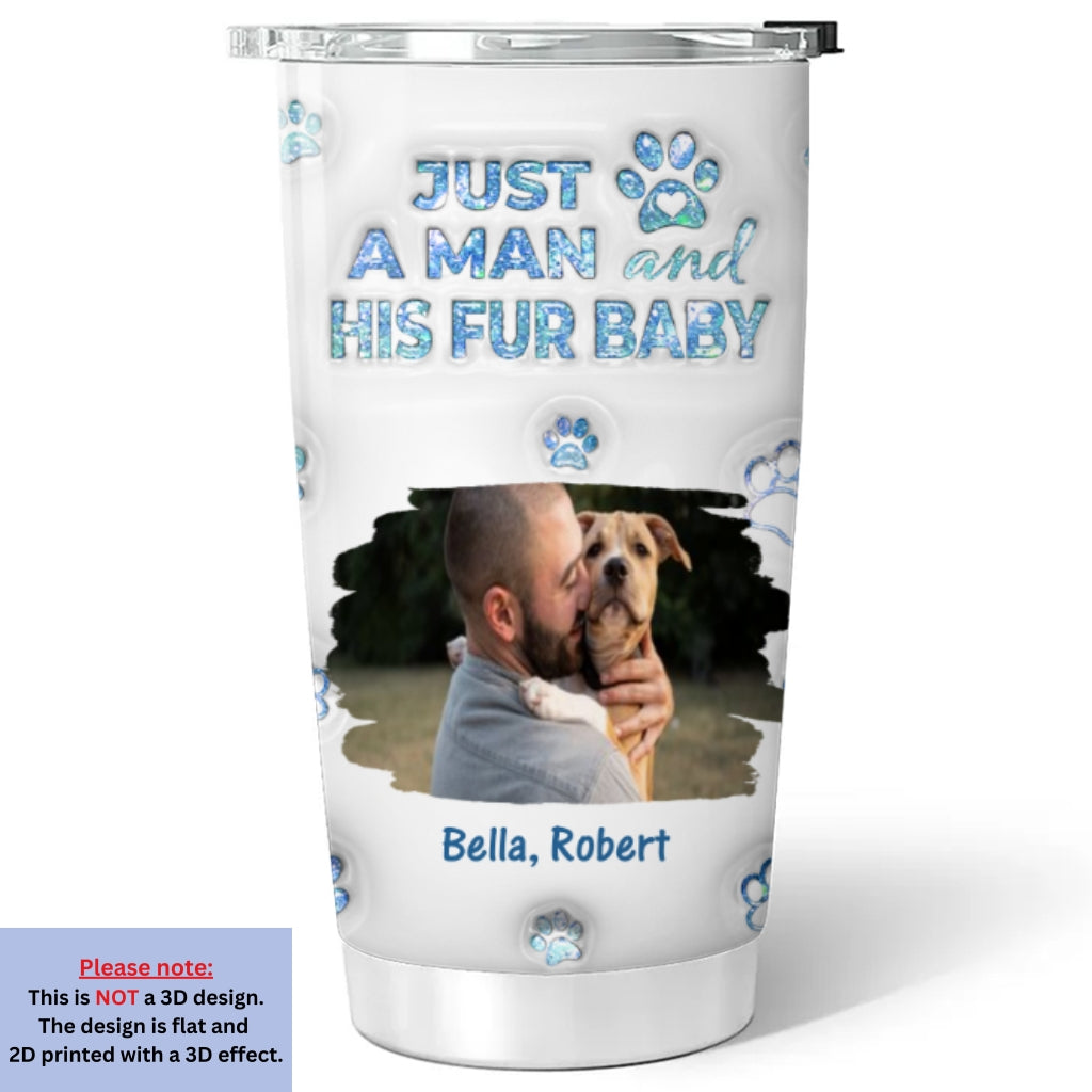 Custom Photo Christmas Birthday Gifts For Pet Dad, Pet Lovers • You Are The Miracle Fur Dad Photo Ver - Personalized 3D Inflated Effect Tumbler