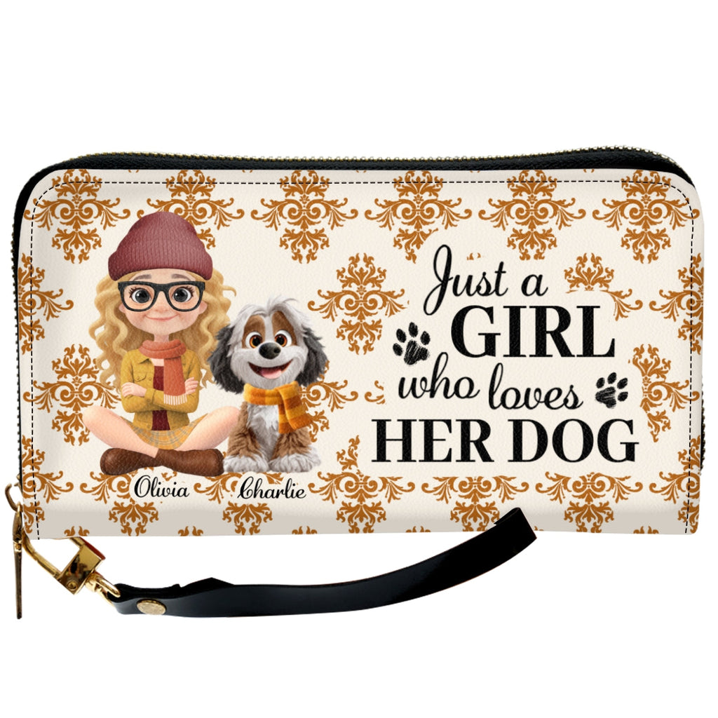 Pumskin Dog Autumn - Personalized Leather Wallet