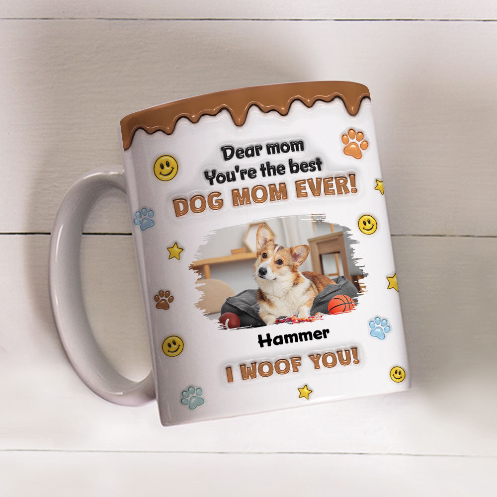 Custom Photo Christmas Birthday Gifts For Dog Lovers • The Best Christmas Parents Photo - Personalized 3D Inflated Effect Mug