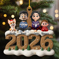Custom Christmas Family Dog Dad And Mom • From Next Year Onwards - Personalized 3D Effect Wood Ornament