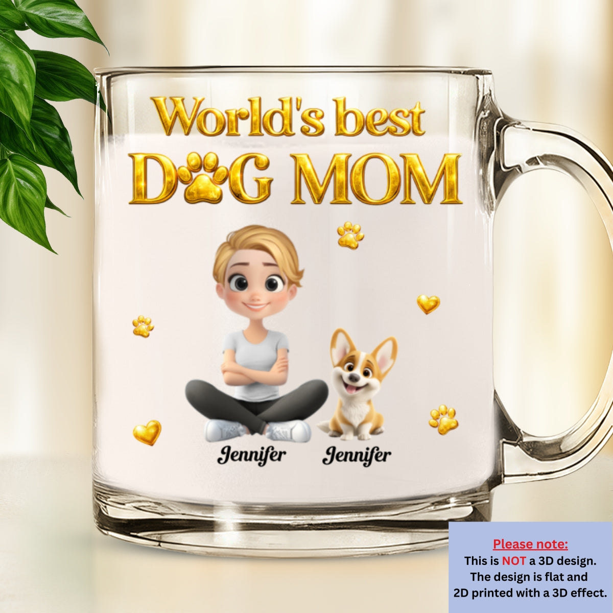 Custom Christmas Birthday Gifts For Dog Mom, Dog Lovers • I Love My Dog - Personalized 3D Effect Glass Mug