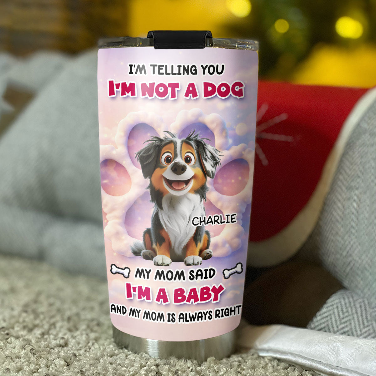 Custom Christmas Birthday Gifts For Dog Lovers • I Am Telling You Cartoon - Personalized 3D Effect Tumbler