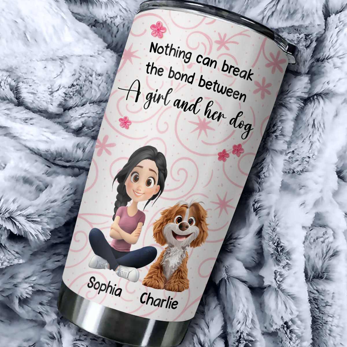 Custom Christmas Birthday Gifts For Dog Mom, Dog Lovers • Girls Are In Love With Dogs - Personalized Tumbler