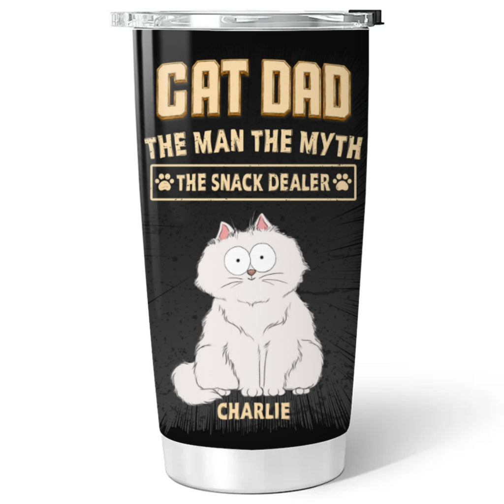 Custom Father's day Birthday Gifts For Cat Dad, Cat Lovers • The Snack Dealer Cat Dad - Personalized Tumbler