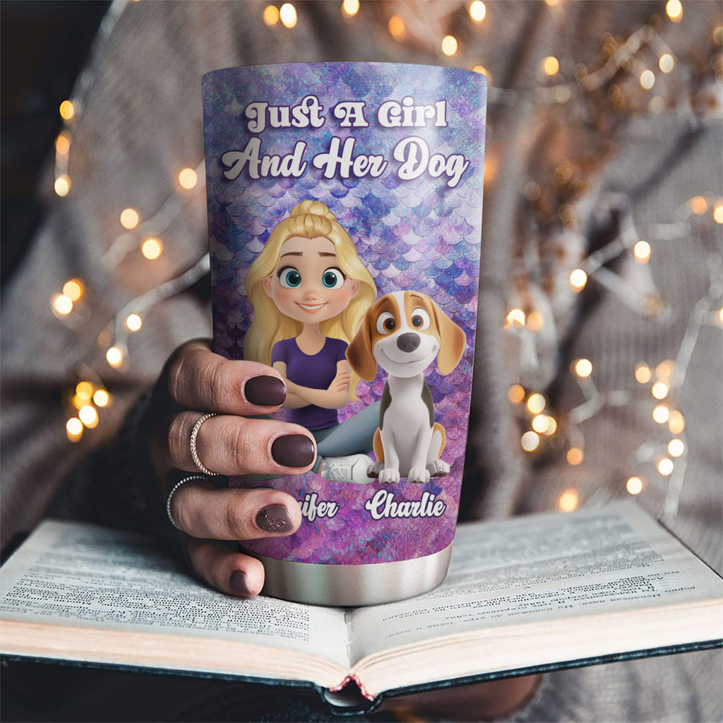 Custom Christmas Birthday Gifts For Dog Mom, Dog Lovers • Sequin Effect Dog Mom - Personalized 3D Effect Tumbler