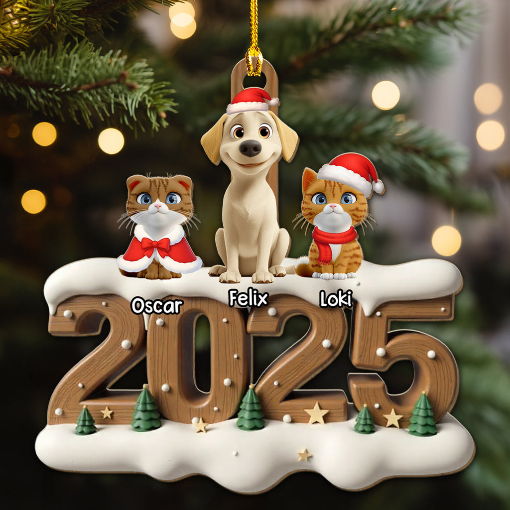 Custom Christmas Decor Home Birthday Gifts For Pet Lovers • Only Them This Year - Personalized 3D Effect Wood Ornament