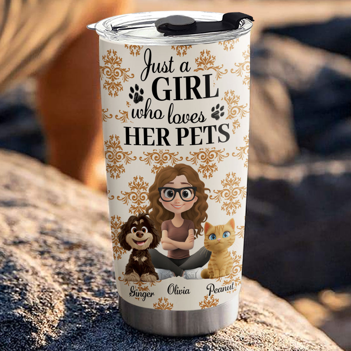 Custom Mother's day Birthday Gifts For Pet Mom, Pet Lovers • Season Pet And Girl - Personalized Tumbler