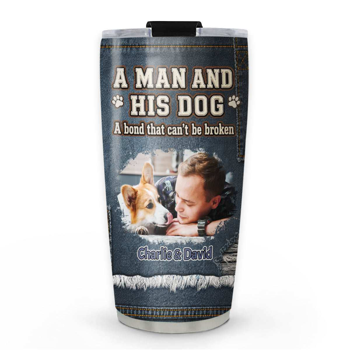 Custom Photo Father's day Birthday Gifts For Dog Dad, Dog Lovers • An Everlasting Bond Photo - Personalized 3D Effect Tumbler