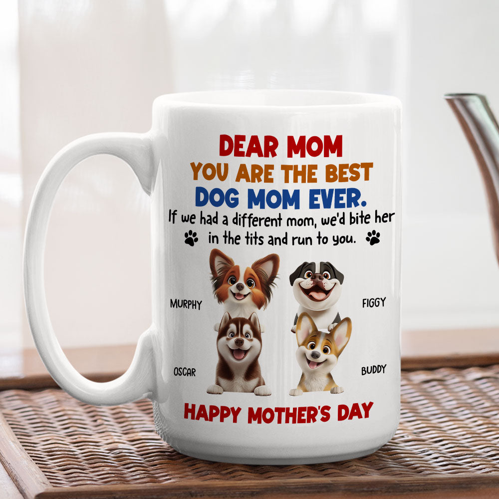 Custom Mother's day Birthday Gifts For Dog Mom, Dog Lovers • Bite And Run To You - Personalized Coffee Mug