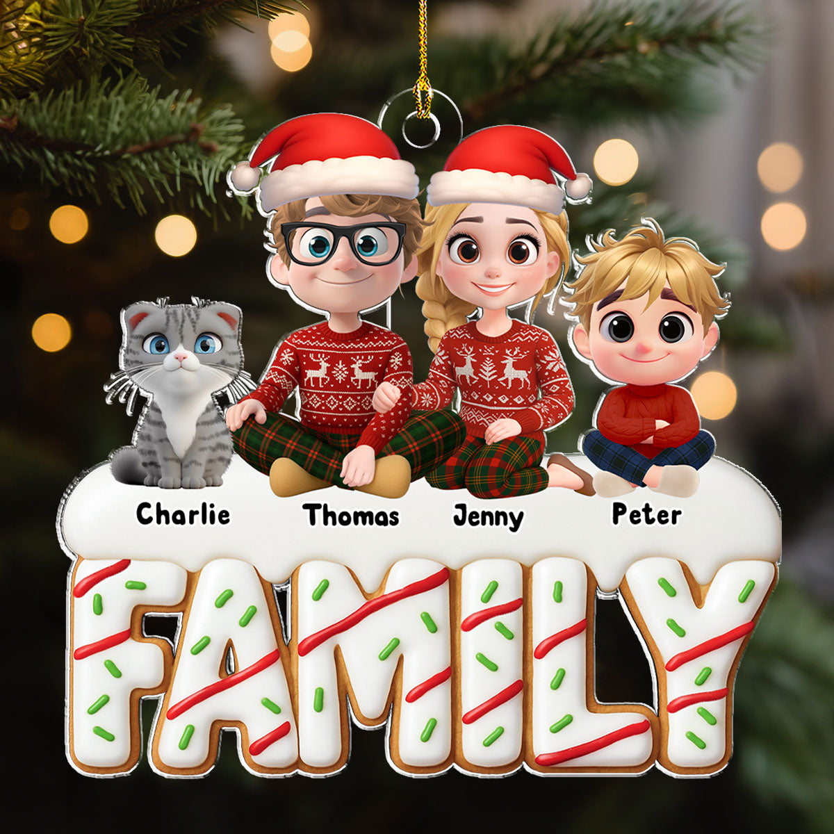 Custom Christmas Decor Home Birthday Gifts For Cat Lovers • What A Sweetest Christmas - Personalized Acrylic Ornament