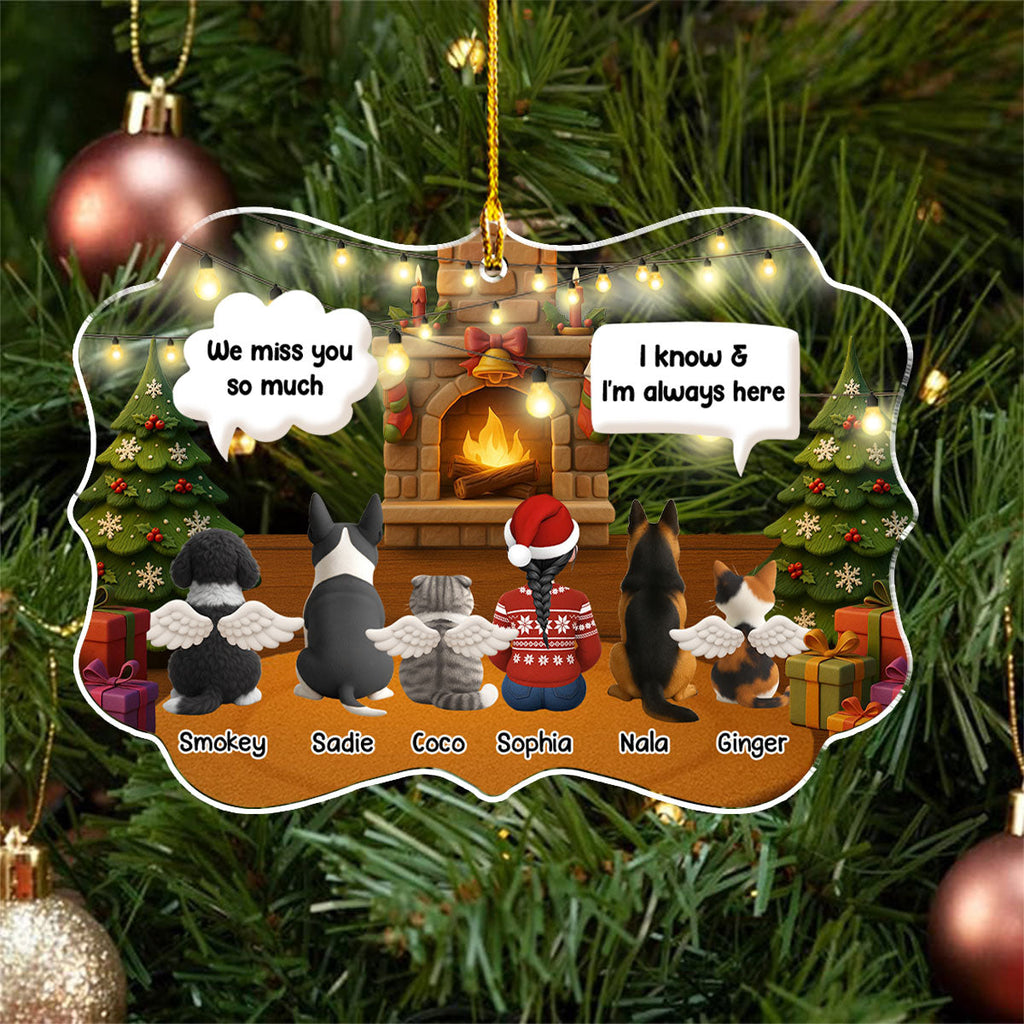 Custom Christmas Memorial Sympathy Gifts For Dogs, Cats • You Are Still Here Somehow- Personalized Acrylic Ornament