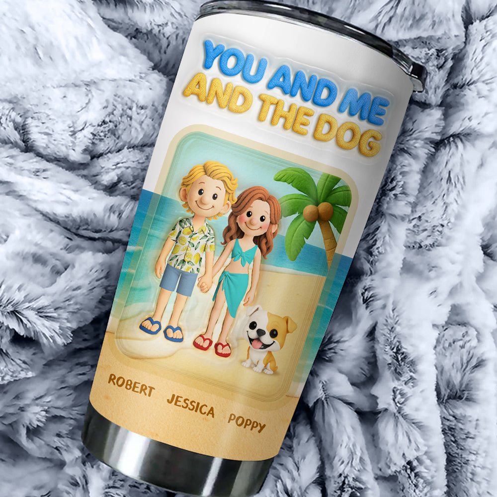 Custom Christmas Birthday Gifts For Dog Lovers • Just Us - Personalized 3D Inflated Effect Tumbler
