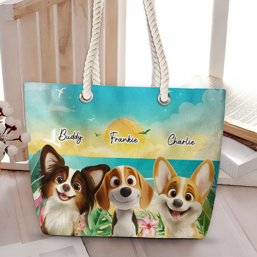Dog At The Beach - Personalized Beach Bag