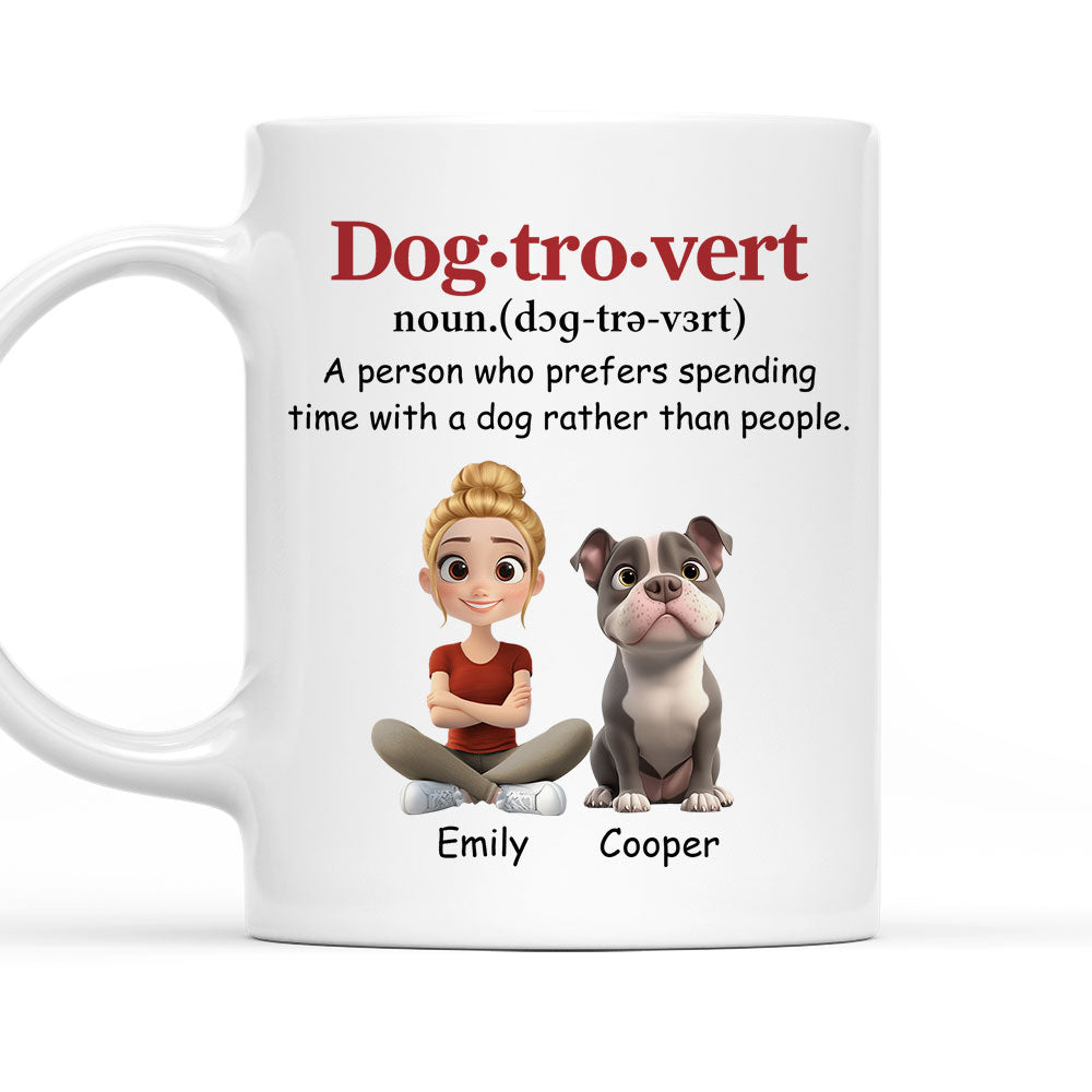 Custom Christmas Birthday Gifts For Dog Lovers • Dogtrovert Person - Personalized Coffee Mug