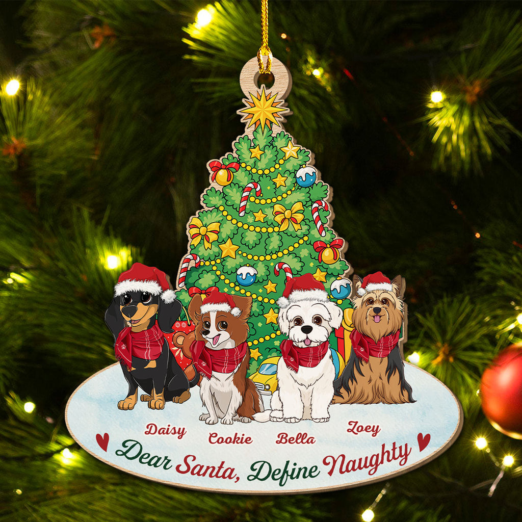 Define Naughty Dog - Personalized Wood Ornament