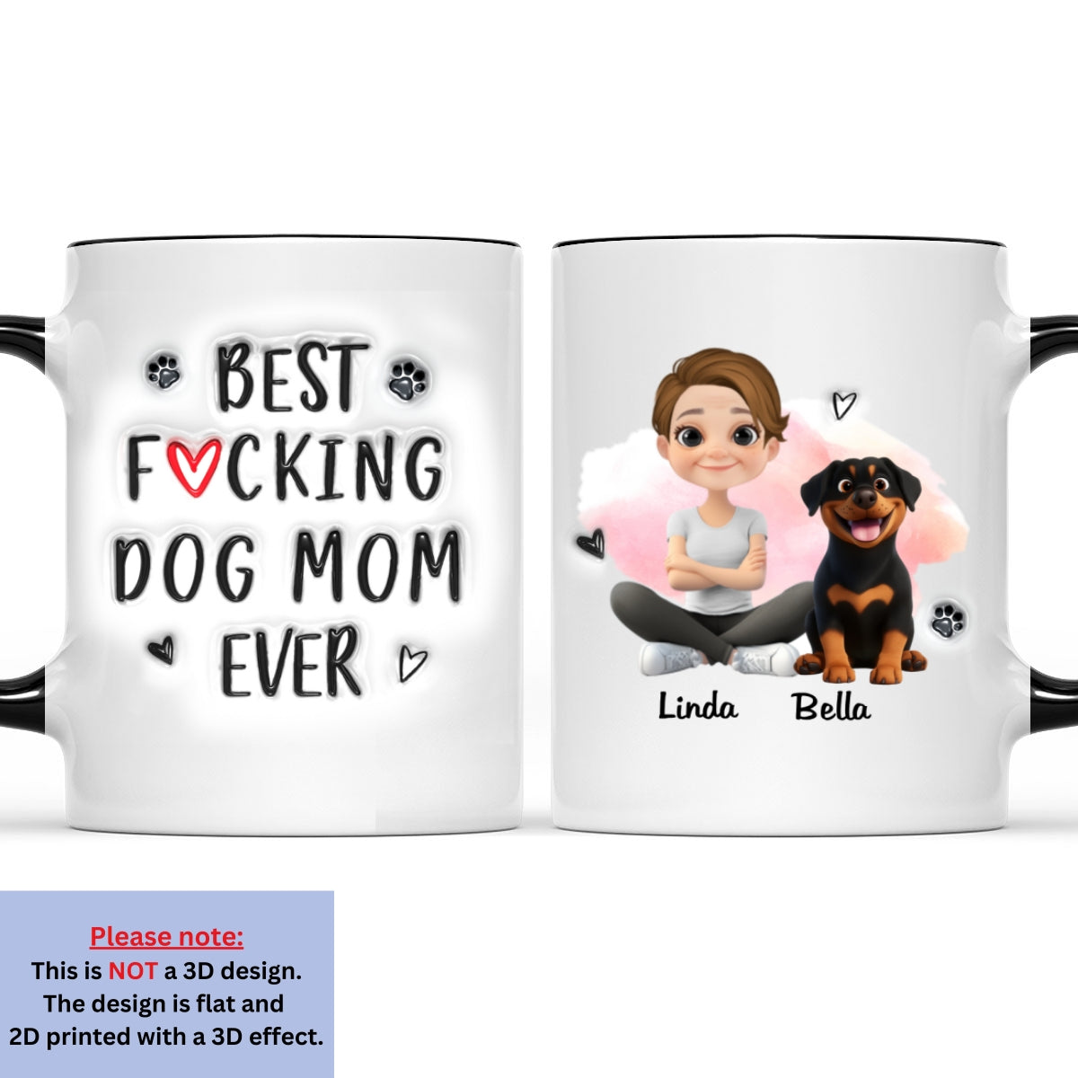 Custom Mother's day Birthday Gifts For Dog Mom, Dog Lovers • Best Of The Best - Personalized 3D Inflated Effect Accent Mug