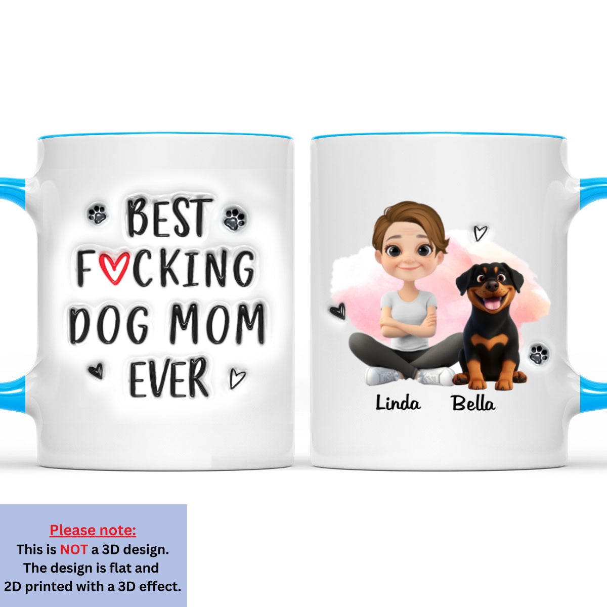 Custom Mother's day Birthday Gifts For Dog Mom, Dog Lovers • Best Of The Best - Personalized 3D Inflated Effect Accent Mug