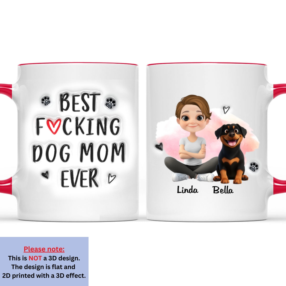 Custom Mother's day Birthday Gifts For Dog Mom, Dog Lovers • Best Of The Best - Personalized 3D Inflated Effect Accent Mug