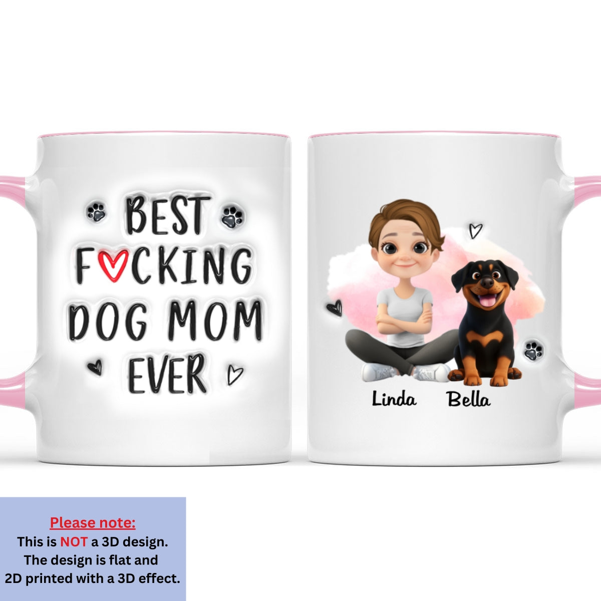 Custom Mother's day Birthday Gifts For Dog Mom, Dog Lovers • Best Of The Best - Personalized 3D Inflated Effect Accent Mug