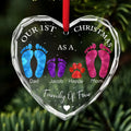 First Christmas As A Family - Personalized Glass Ornament