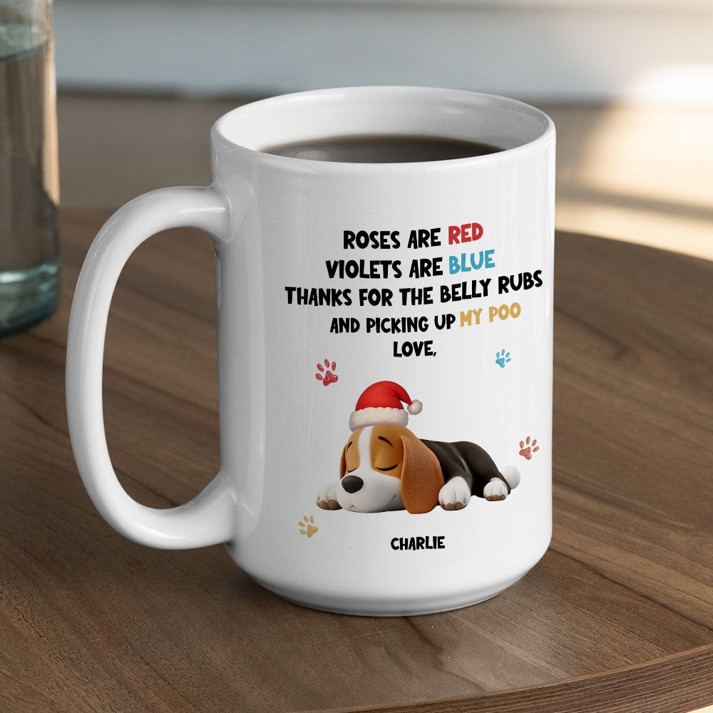 Custom Christmas Birthday Gifts For Dog Lovers • Funny Cartoon Red And Blue Dog Sleeping - Personalized Coffee Mug